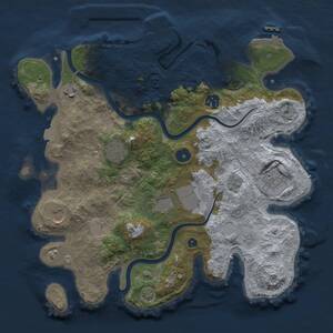 Thumbnail Rust Map: Procedural Map, Size: 3500, Seed: 28725, 13 Monuments