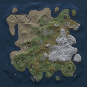 Thumbnail Rust Map: Procedural Map, Size: 3750, Seed: 847345, 17 Monuments