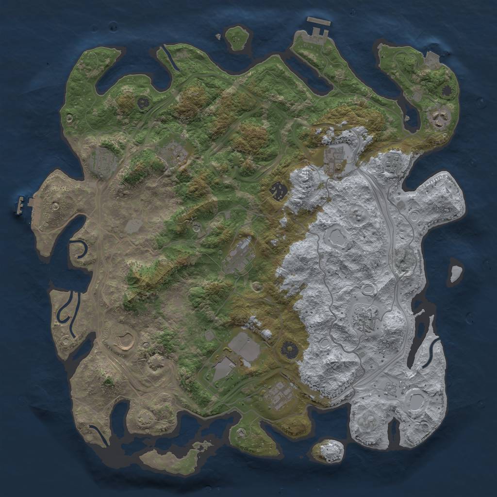 Rust Map: Procedural Map, Size: 4250, Seed: 922751016, 19 Monuments