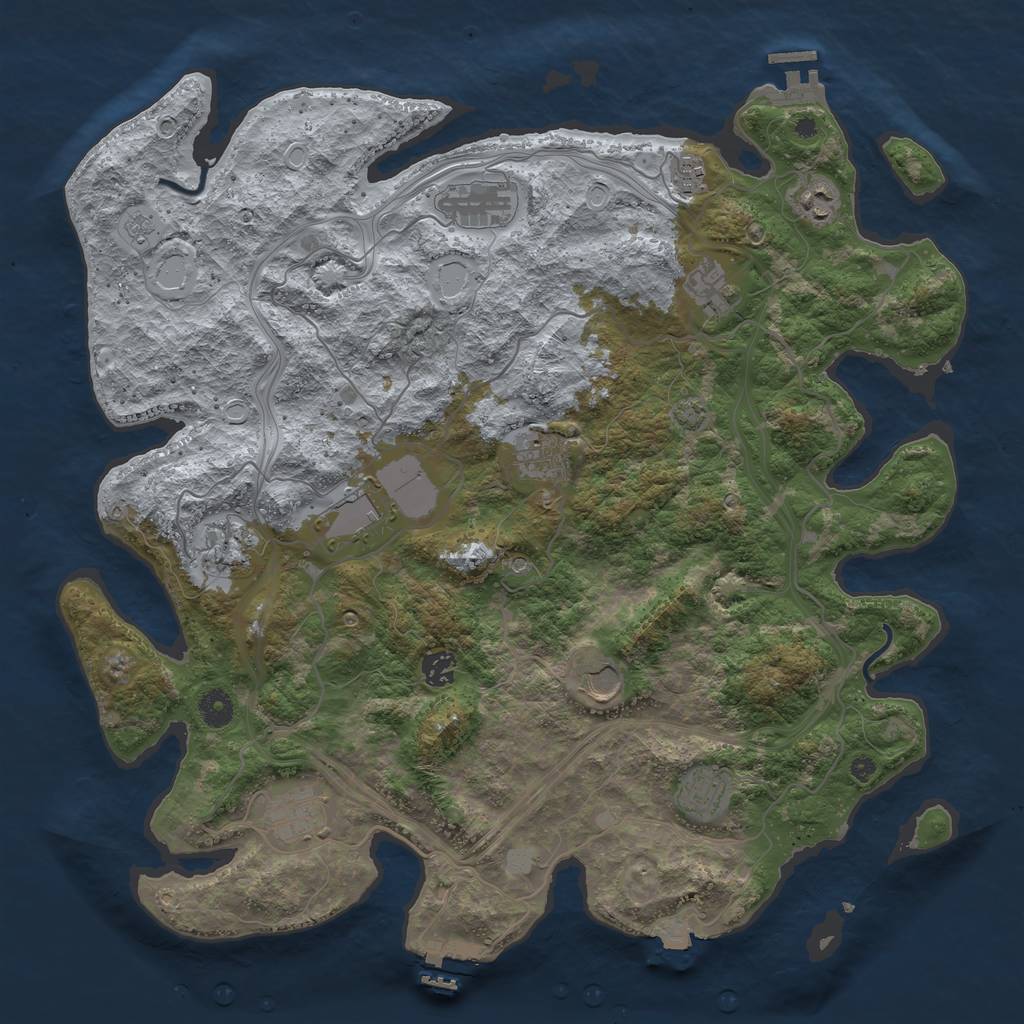 Rust Map: Procedural Map, Size: 4250, Seed: 524332890, 19 Monuments