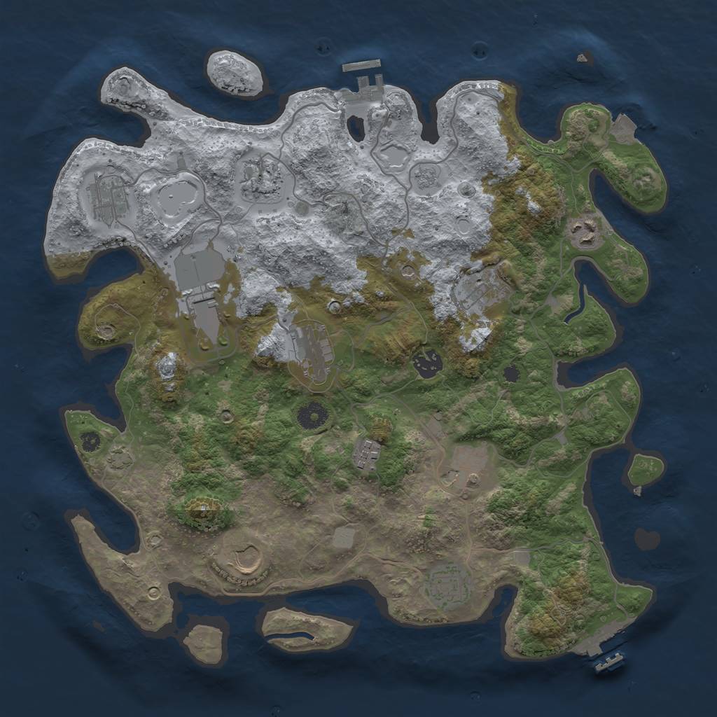 Rust Map: Procedural Map, Size: 3750, Seed: 503570468, 19 Monuments