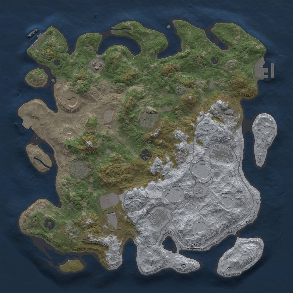 Rust Map: Procedural Map, Size: 4000, Seed: 520848681, 18 Monuments