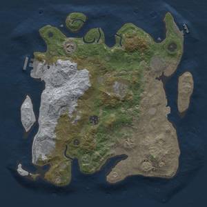 Thumbnail Rust Map: Procedural Map, Size: 3300, Seed: 658361983, 14 Monuments