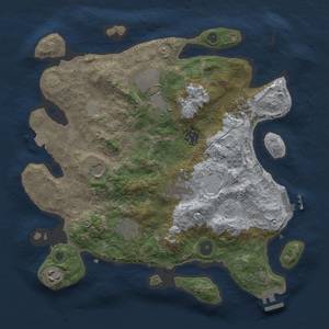 Thumbnail Rust Map: Procedural Map, Size: 3500, Seed: 1493248127, 16 Monuments