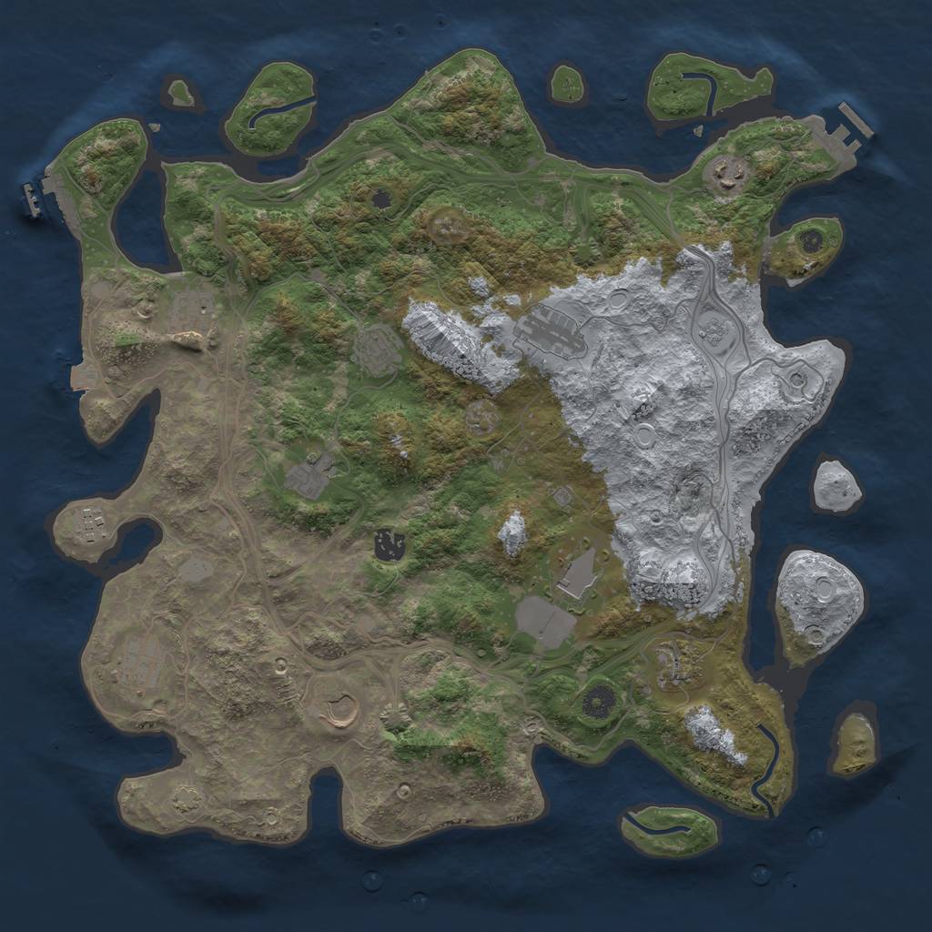 Rust Map: Procedural Map, Size: 4250, Seed: 2060085409, 19 Monuments