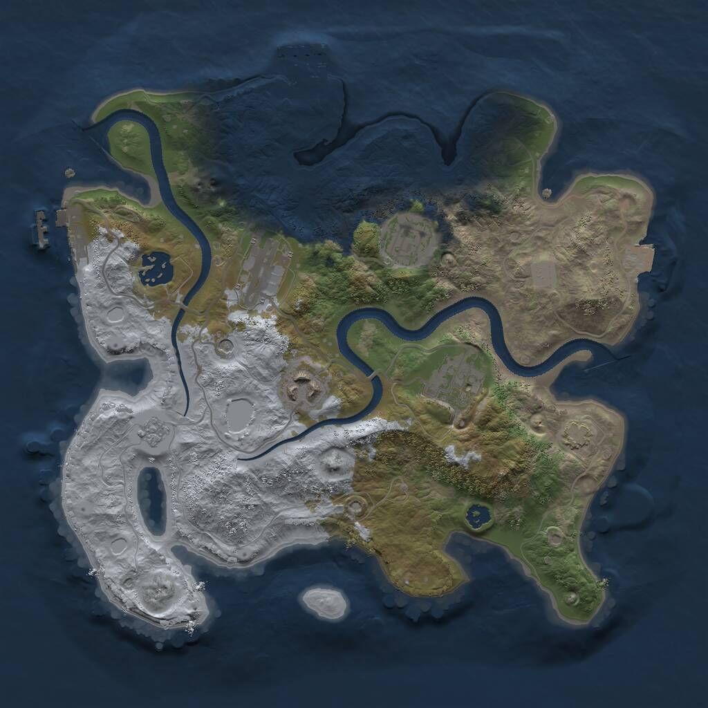 Rust Map: Procedural Map, Size: 3000, Seed: 790581882, 11 Monuments