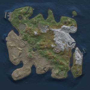 Thumbnail Rust Map: Procedural Map, Size: 3000, Seed: 16789920, 14 Monuments