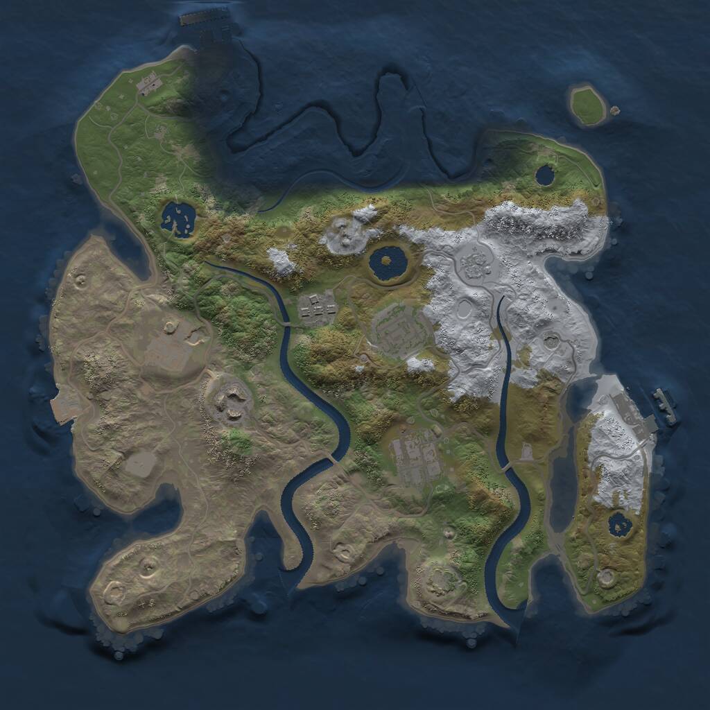 Rust Map: Procedural Map, Size: 3000, Seed: 16789920, 12 Monuments