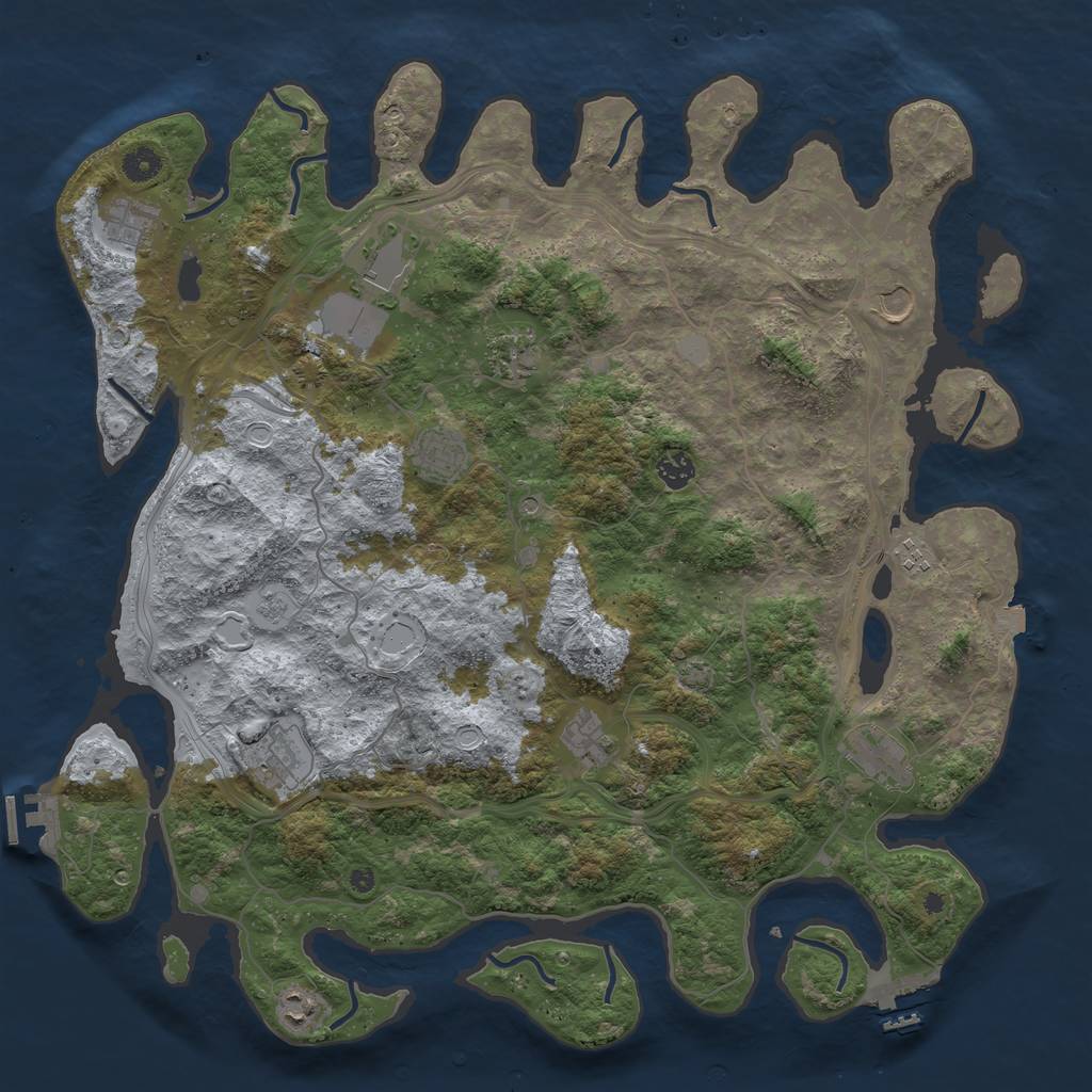 Rust Map: Procedural Map, Size: 4500, Seed: 533516418, 19 Monuments