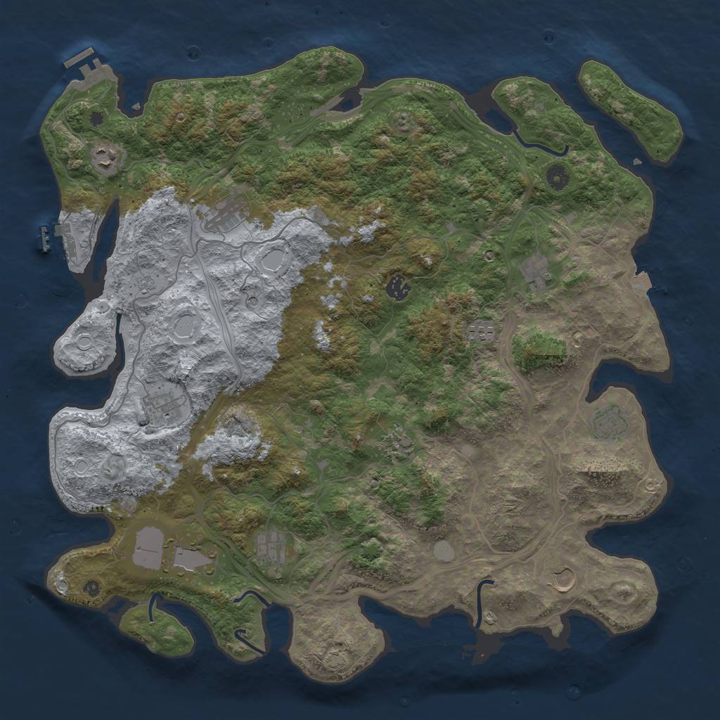 Rust Map: Procedural Map, Size: 4500, Seed: 2225, 19 Monuments