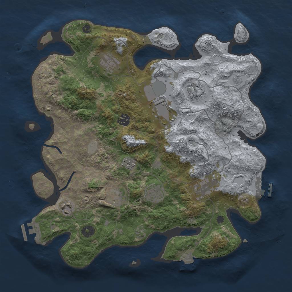 Rust Map: Procedural Map, Size: 3500, Seed: 1663519119, 17 Monuments