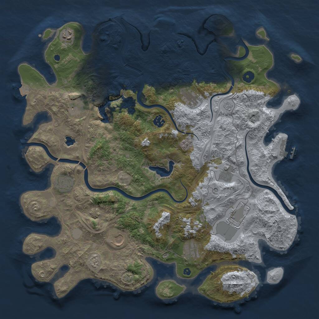 Rust Map: Procedural Map, Size: 4250, Seed: 1445355702, 16 Monuments