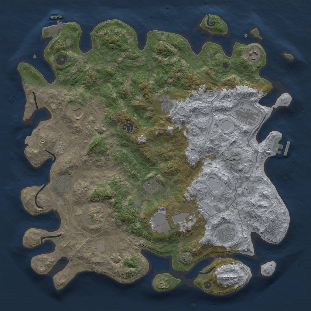 Rust Map: Procedural Map, Size: 4250, Seed: 1445355702, 19 Monuments