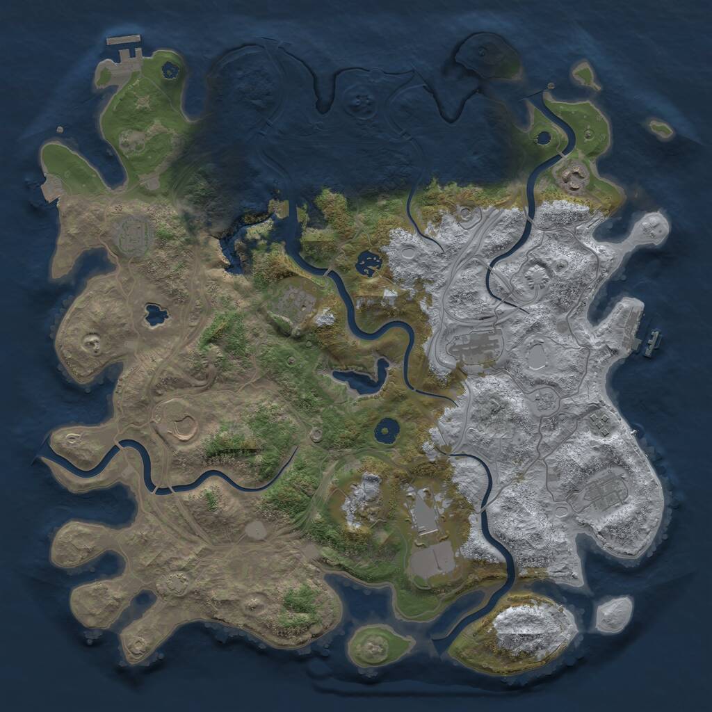 Rust Map: Procedural Map, Size: 4250, Seed: 1445355702, 16 Monuments