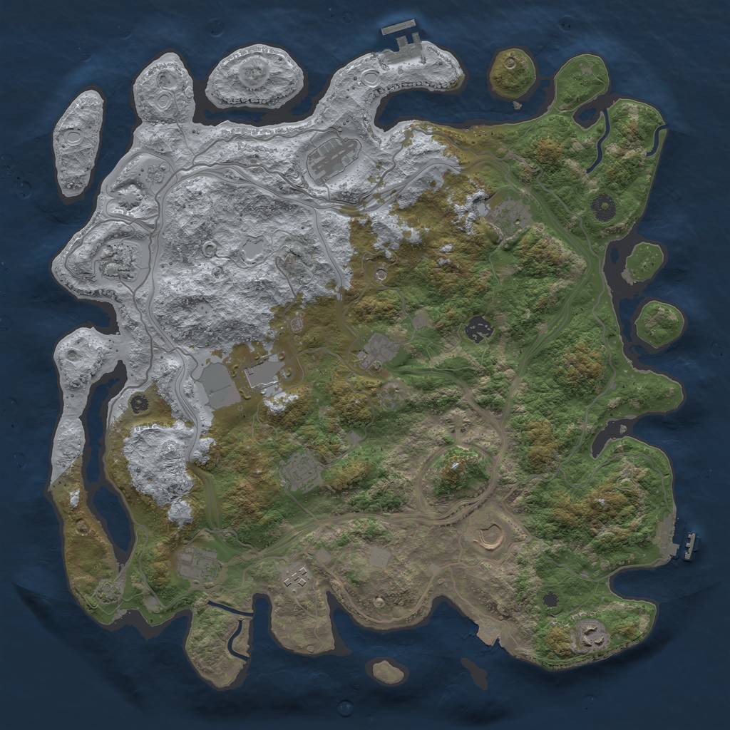 Rust Map: Procedural Map, Size: 4250, Seed: 882878357, 19 Monuments