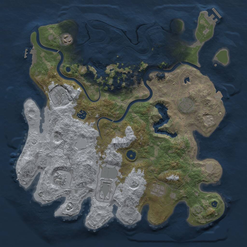 Rust Map: Procedural Map, Size: 4000, Seed: 374946131, 14 Monuments