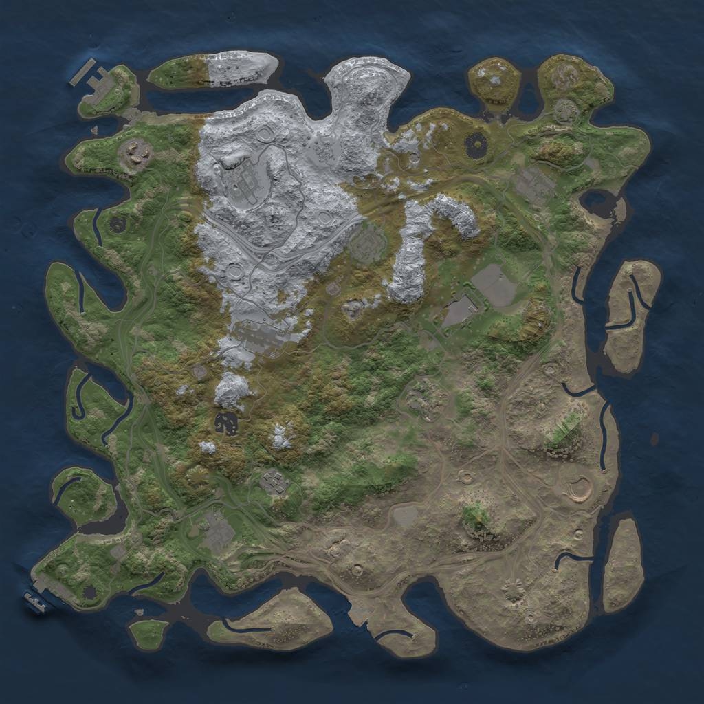 Rust Map: Procedural Map, Size: 4250, Seed: 967953959, 19 Monuments