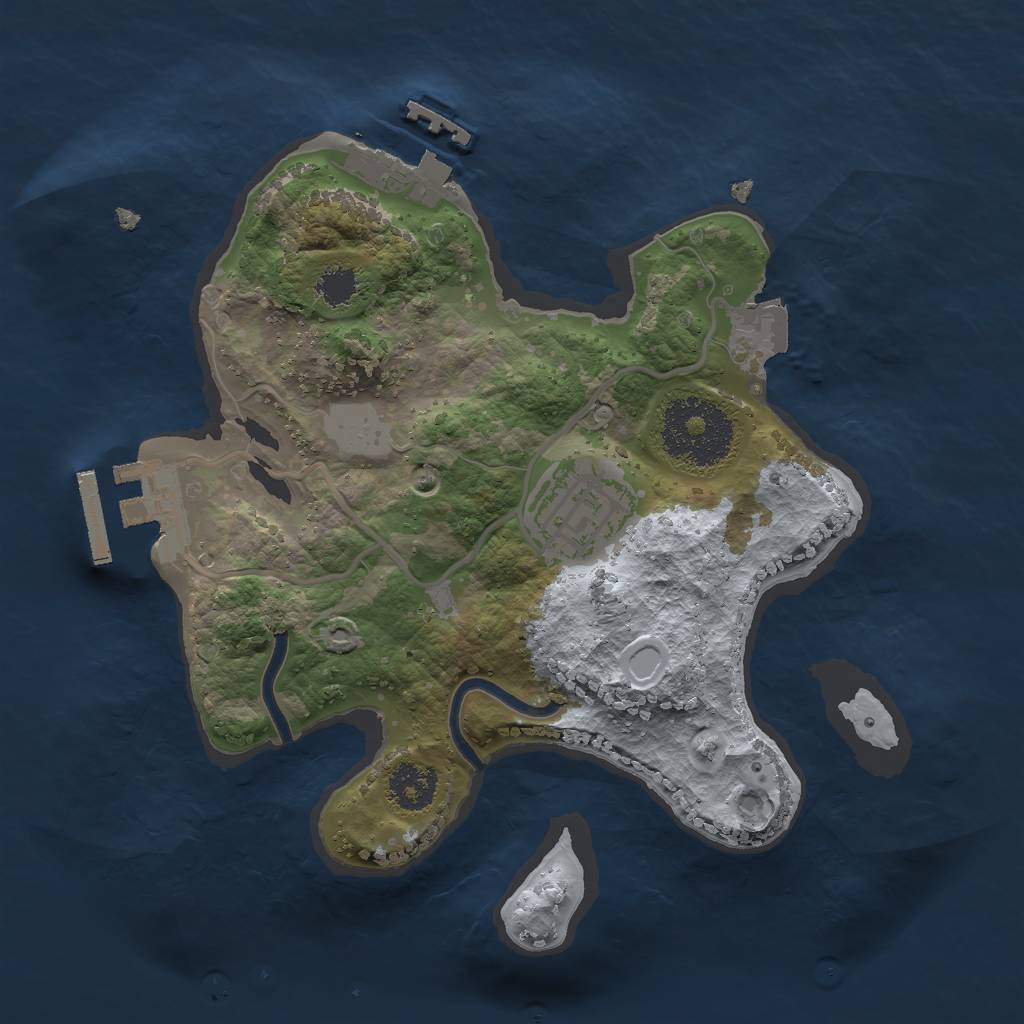 Rust Map: Procedural Map, Size: 2200, Seed: 2106505089, 6 Monuments