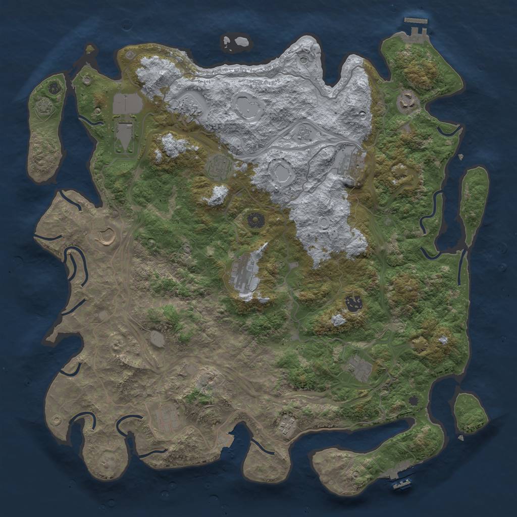 Rust Map: Procedural Map, Size: 4500, Seed: 2024409862, 19 Monuments