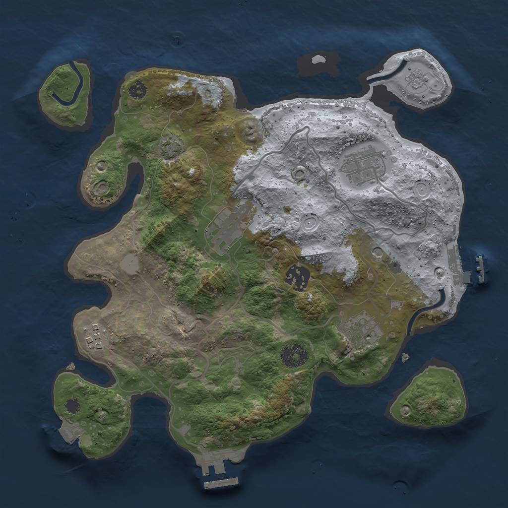 Rust Map: Procedural Map, Size: 3000, Seed: 21811, 13 Monuments