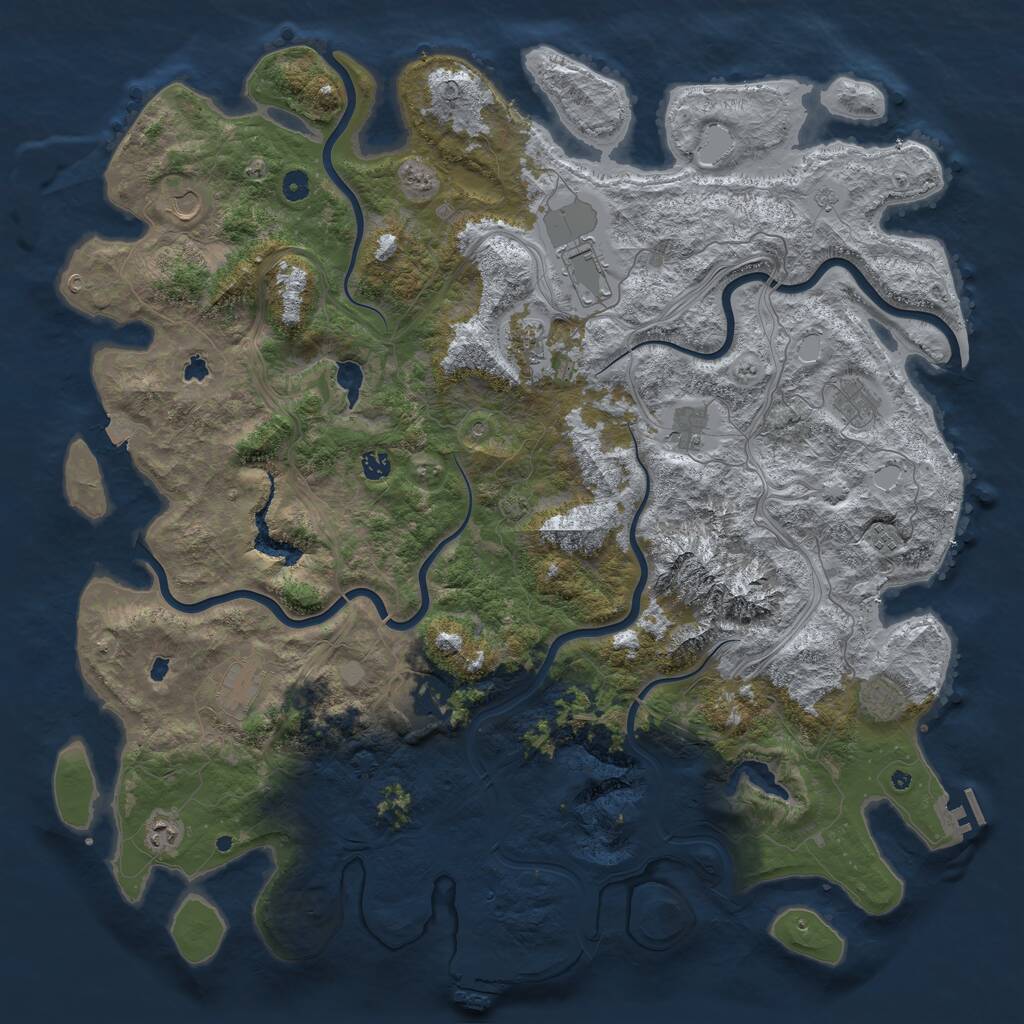 Rust Map: Procedural Map, Size: 5250, Seed: 1241515, 17 Monuments