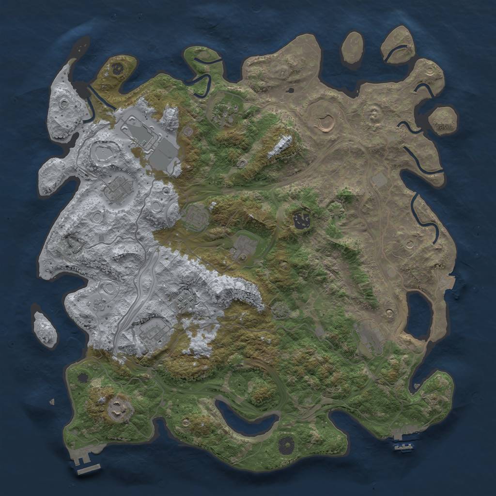 Rust Map: Procedural Map, Size: 4250, Seed: 1352976962, 19 Monuments