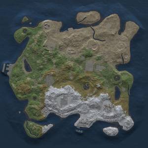 Thumbnail Rust Map: Procedural Map, Size: 3500, Seed: 1657958788, 17 Monuments