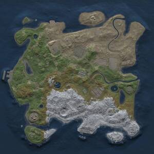 Thumbnail Rust Map: Procedural Map, Size: 3500, Seed: 1657958788, 13 Monuments