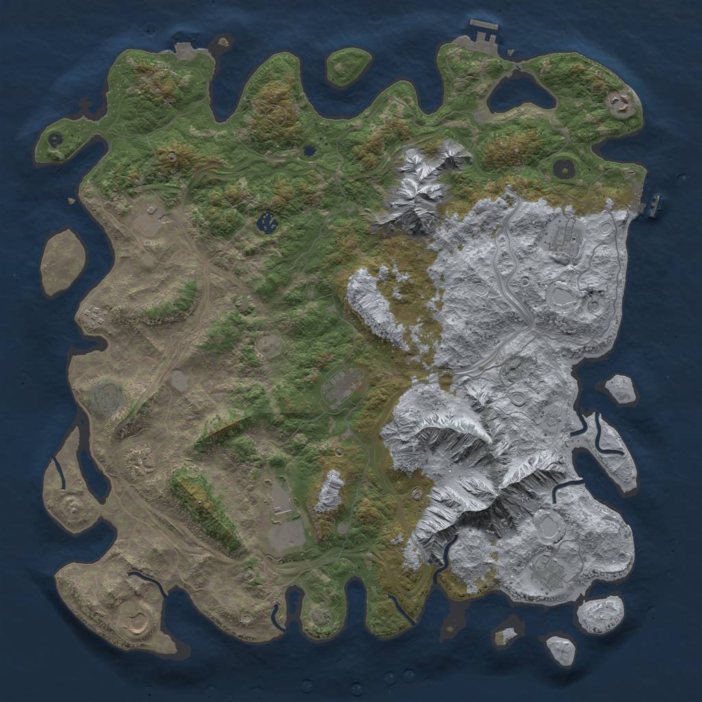 Rust Map: Procedural Map, Size: 5000, Seed: 1942670810, 19 Monuments