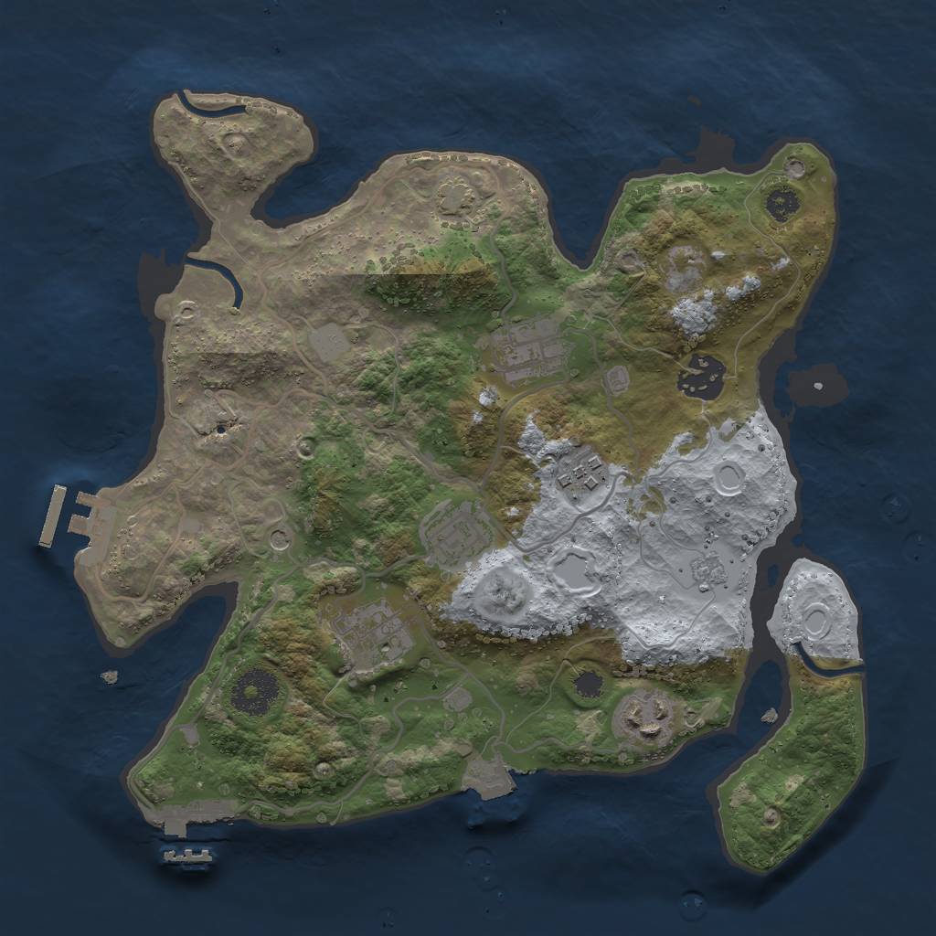 Rust Map: Procedural Map, Size: 3000, Seed: 1686558256, 14 Monuments
