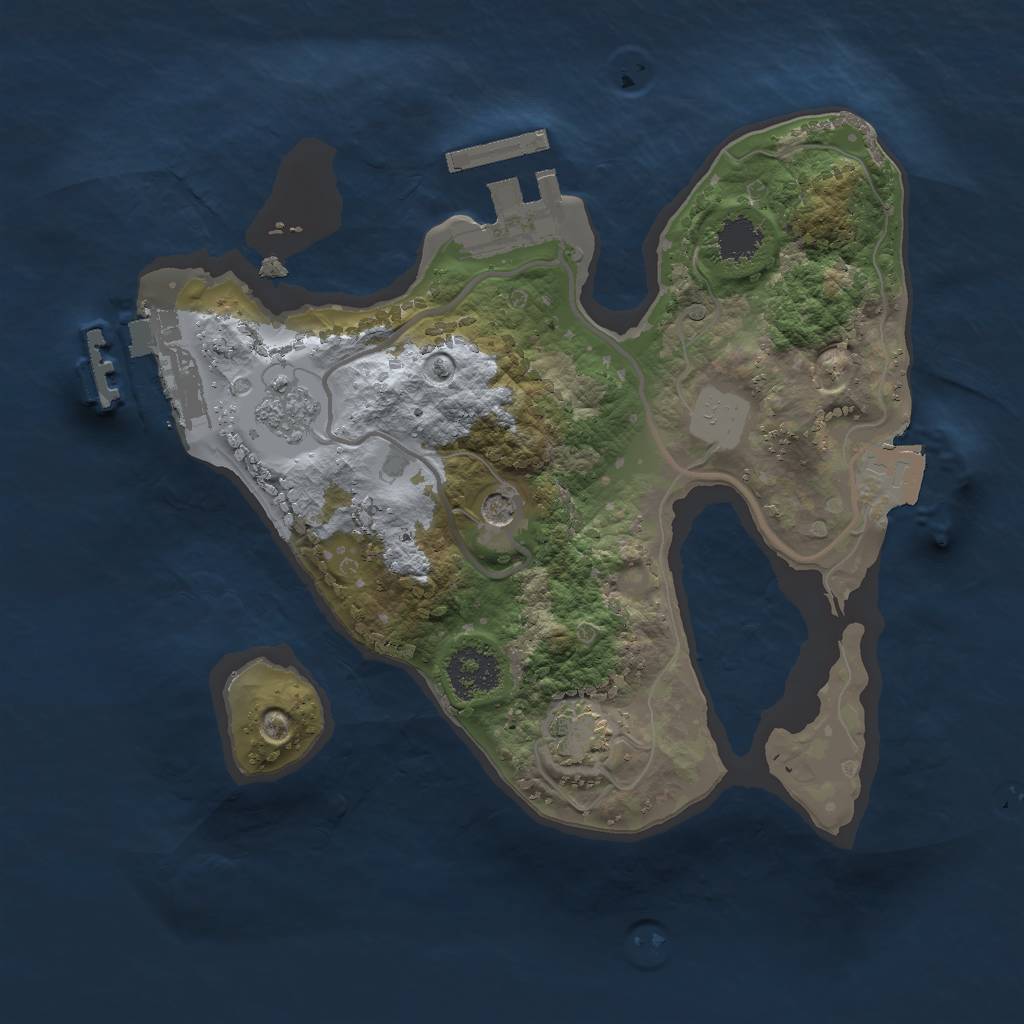 Rust Map: Procedural Map, Size: 2000, Seed: 423878723, 8 Monuments