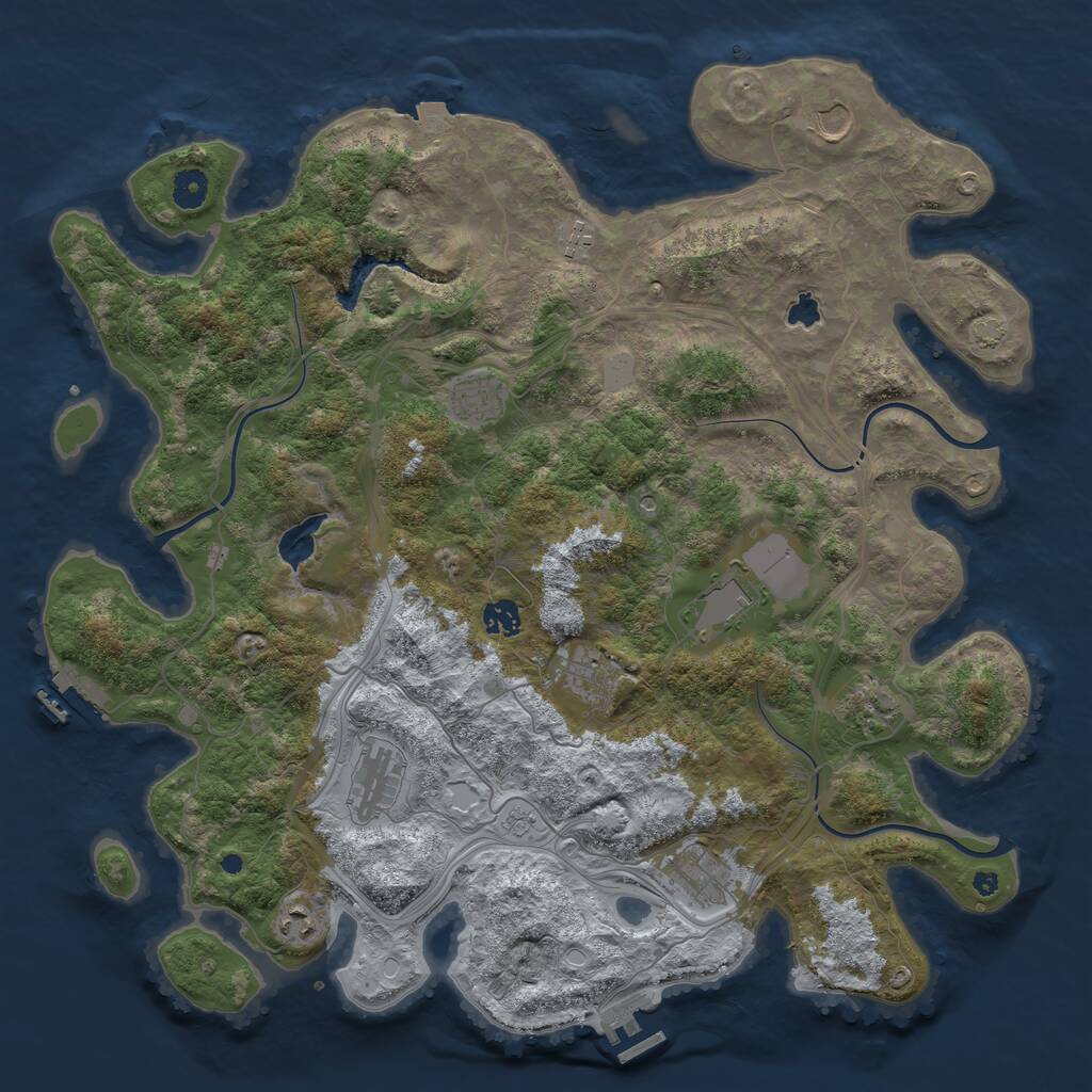 Rust Map: Procedural Map, Size: 4300, Seed: 135428, 16 Monuments