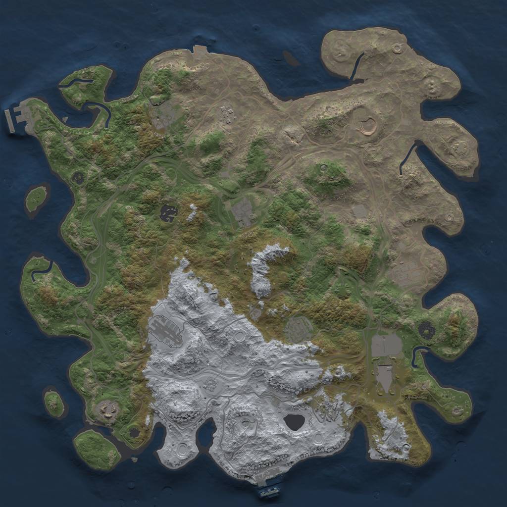 Rust Map: Procedural Map, Size: 4300, Seed: 135428, 19 Monuments