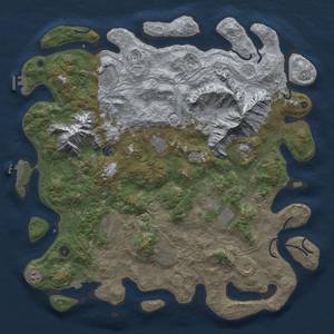 Thumbnail Rust Map: Procedural Map, Size: 5000, Seed: 938605167, 18 Monuments