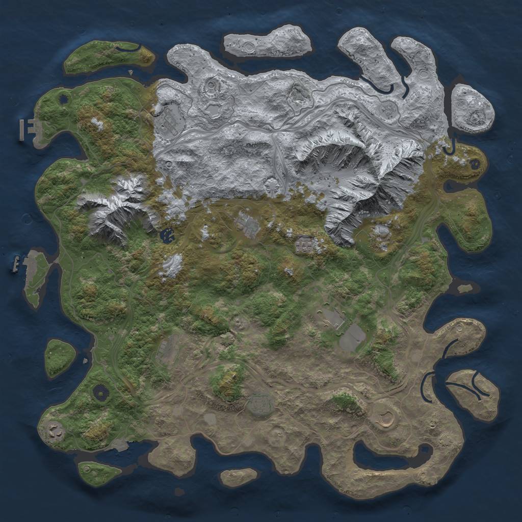 Rust Map: Procedural Map, Size: 5000, Seed: 938605167, 18 Monuments