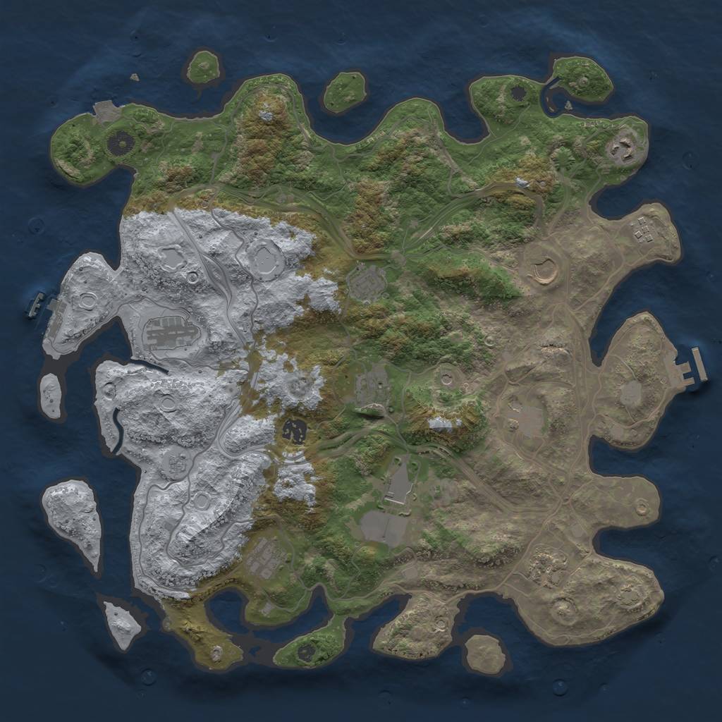 Rust Map: Procedural Map, Size: 4250, Seed: 1421664942, 19 Monuments