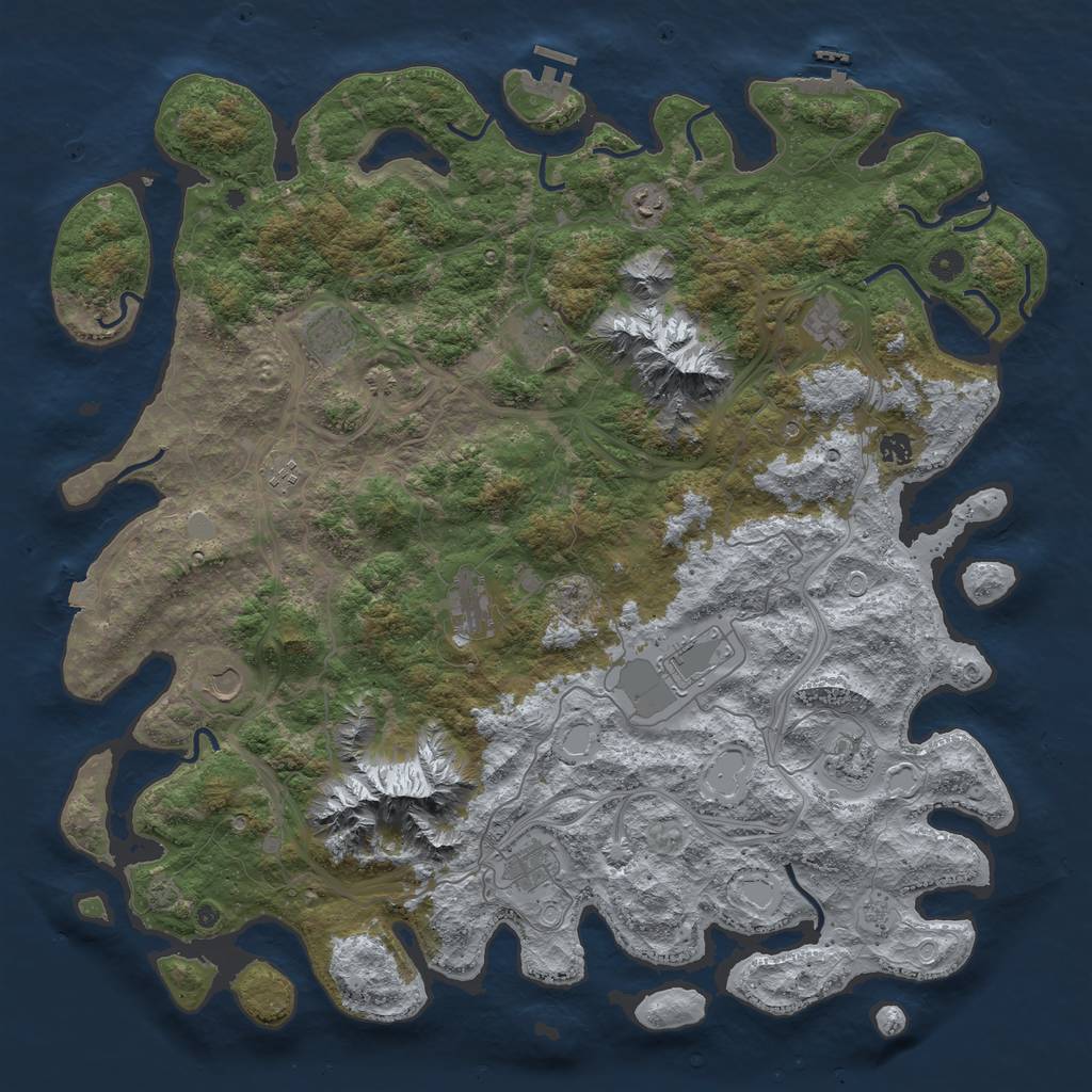 Rust Map: Procedural Map, Size: 5000, Seed: 235868978, 19 Monuments