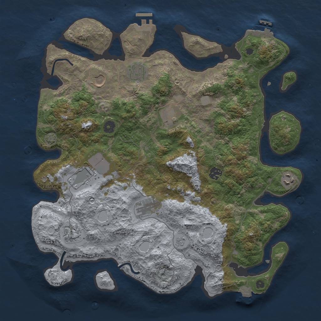 Rust Map: Procedural Map, Size: 3900, Seed: 9723548, 16 Monuments