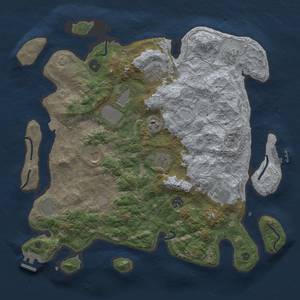 Thumbnail Rust Map: Procedural Map, Size: 3900, Seed: 55217658, 17 Monuments