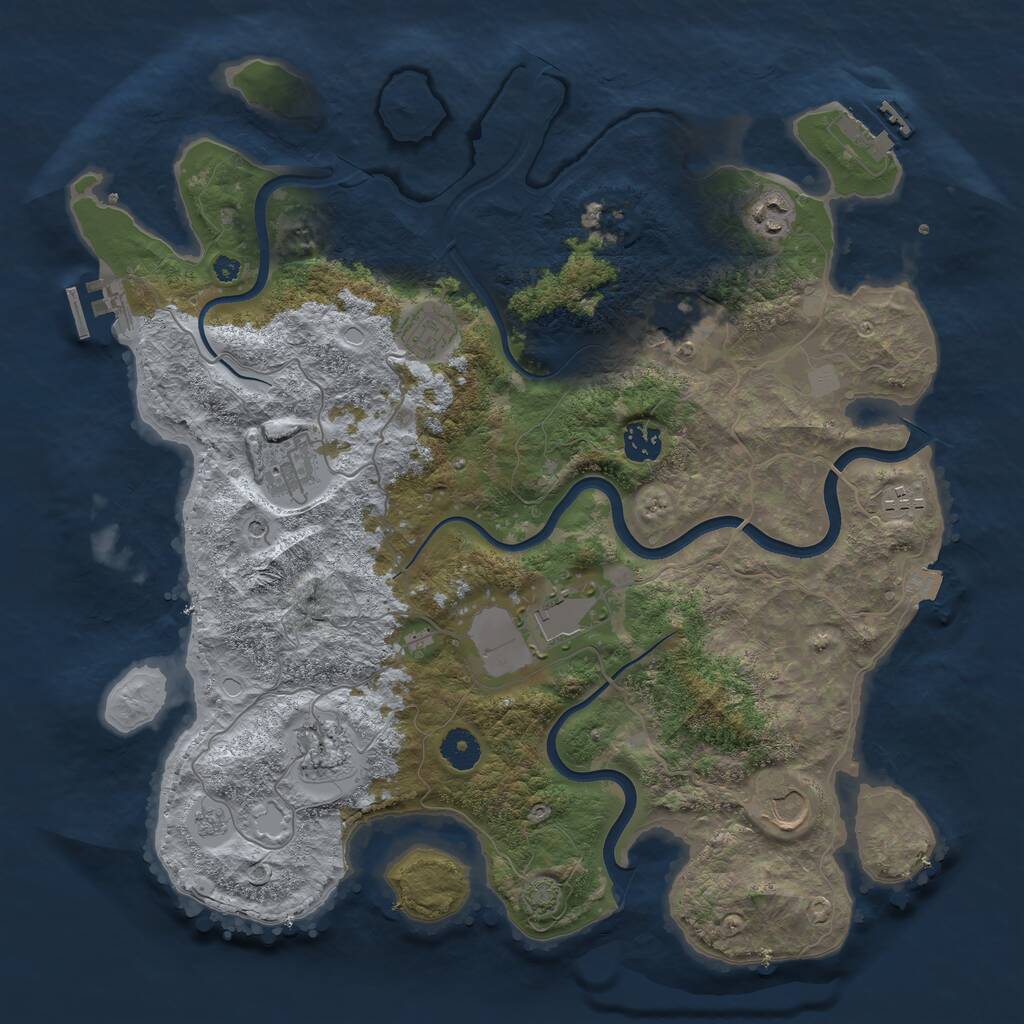 Rust Map: Procedural Map, Size: 3900, Seed: 100, 15 Monuments