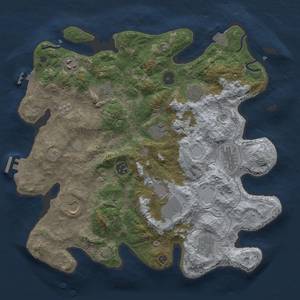 Thumbnail Rust Map: Procedural Map, Size: 3700, Seed: 1718660413, 18 Monuments