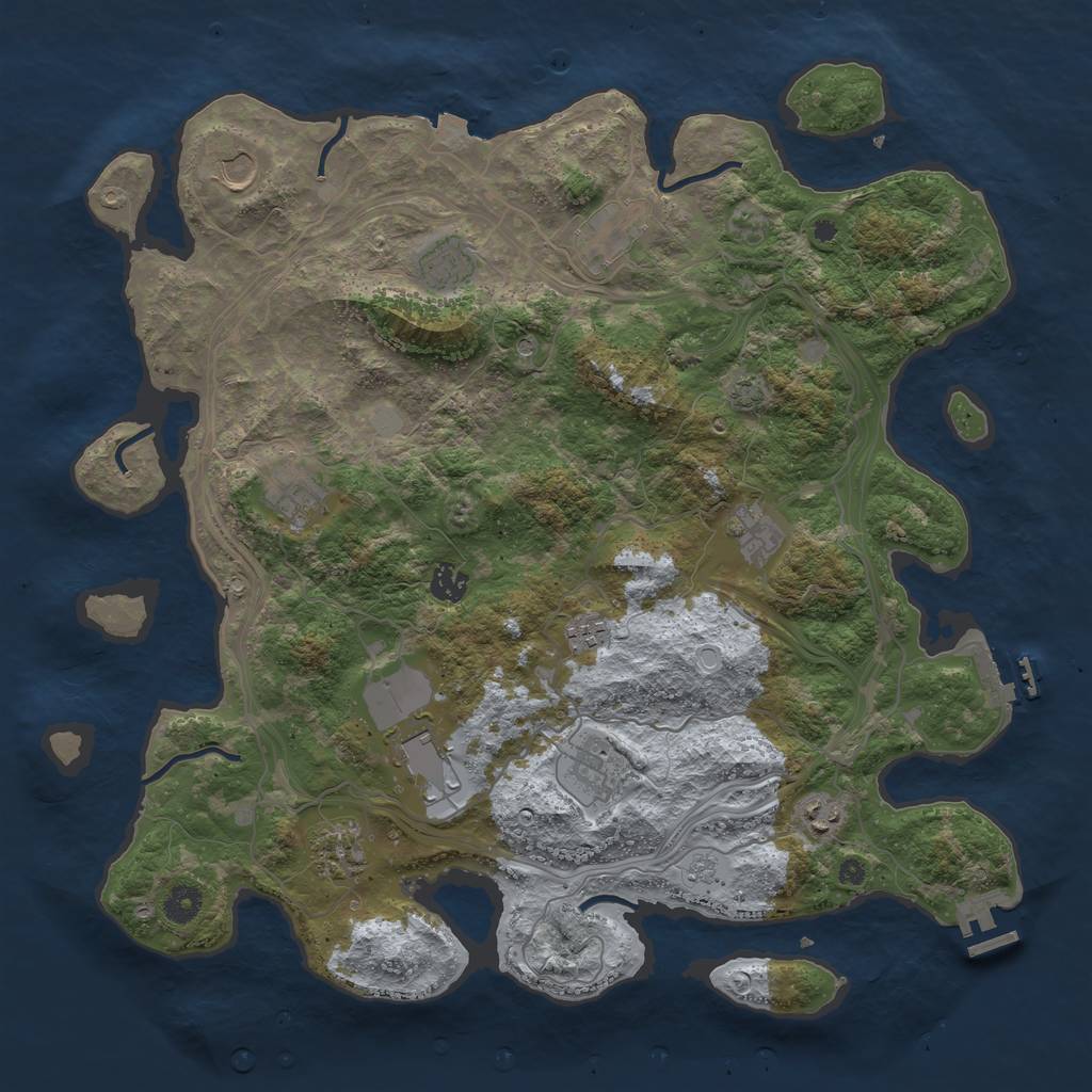 Rust Map: Procedural Map, Size: 4250, Seed: 777831802, 19 Monuments