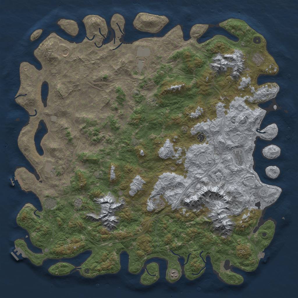 Rust Map: Procedural Map, Size: 6000, Seed: 5634190, 19 Monuments