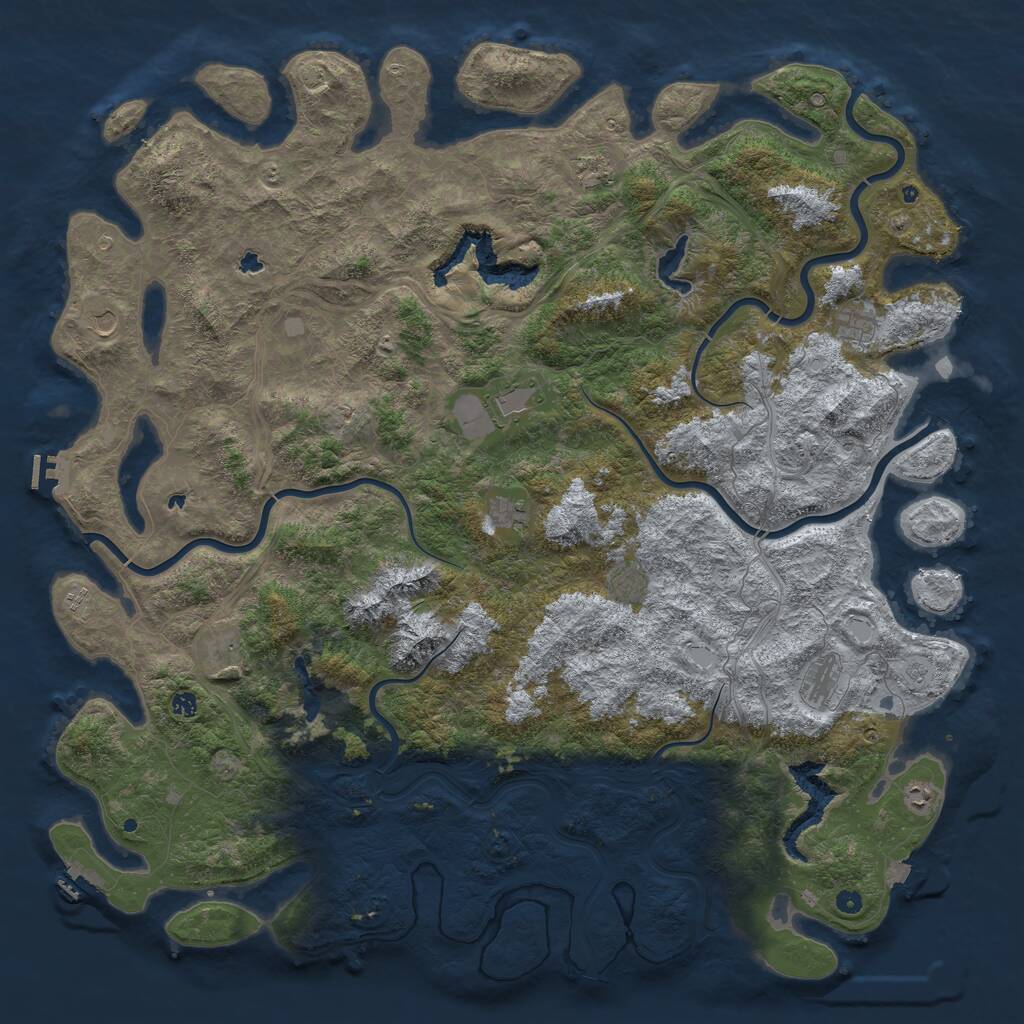 Rust Map: Procedural Map, Size: 6000, Seed: 5634190, 17 Monuments