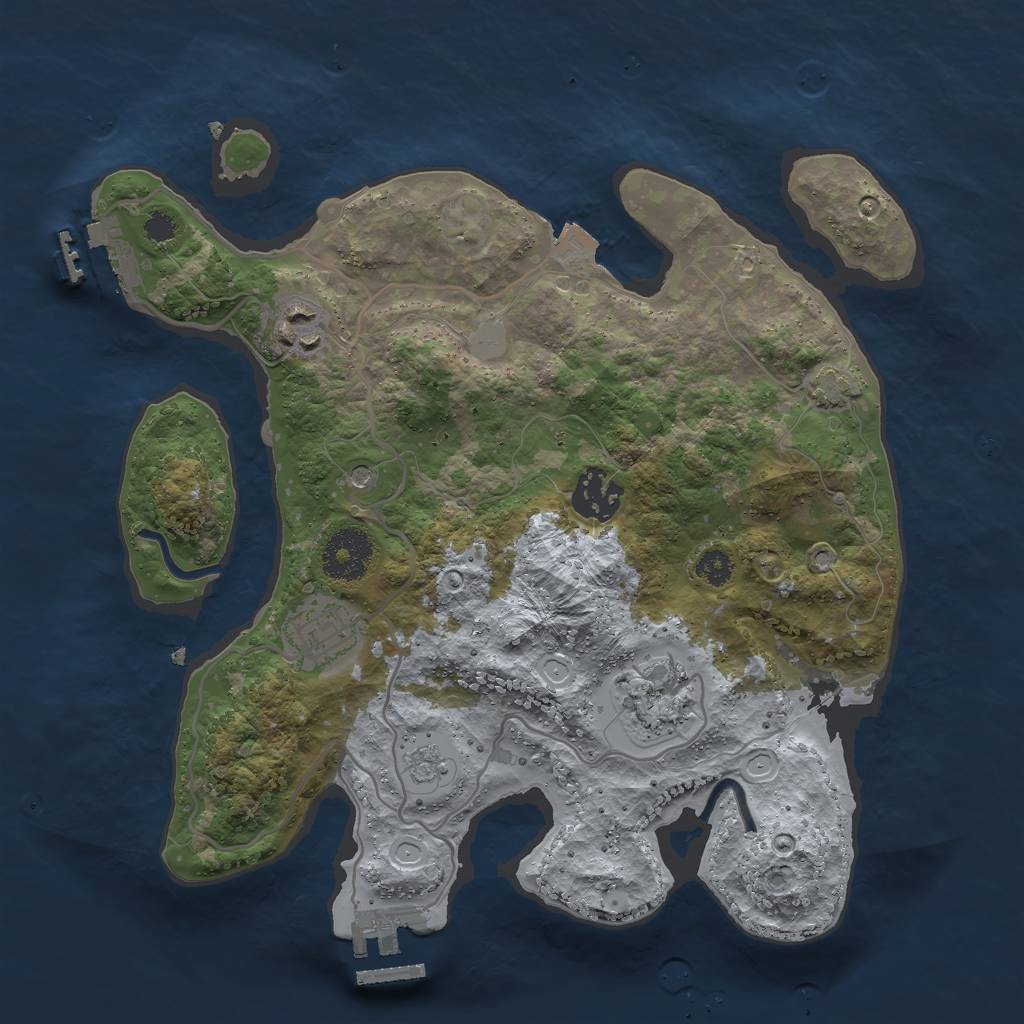 Rust Map: Procedural Map, Size: 3000, Seed: 1156010152, 12 Monuments