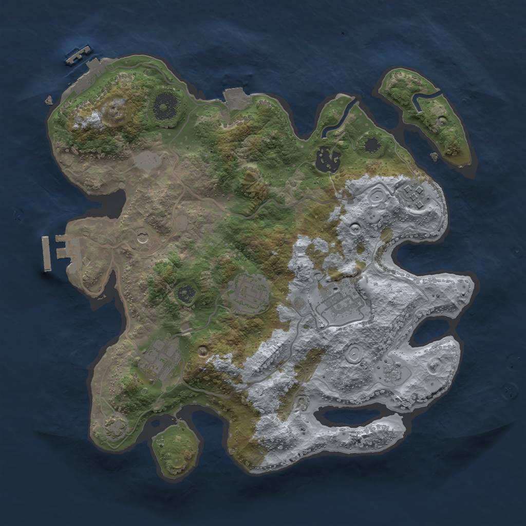 Rust Map: Procedural Map, Size: 3000, Seed: 430647710, 13 Monuments