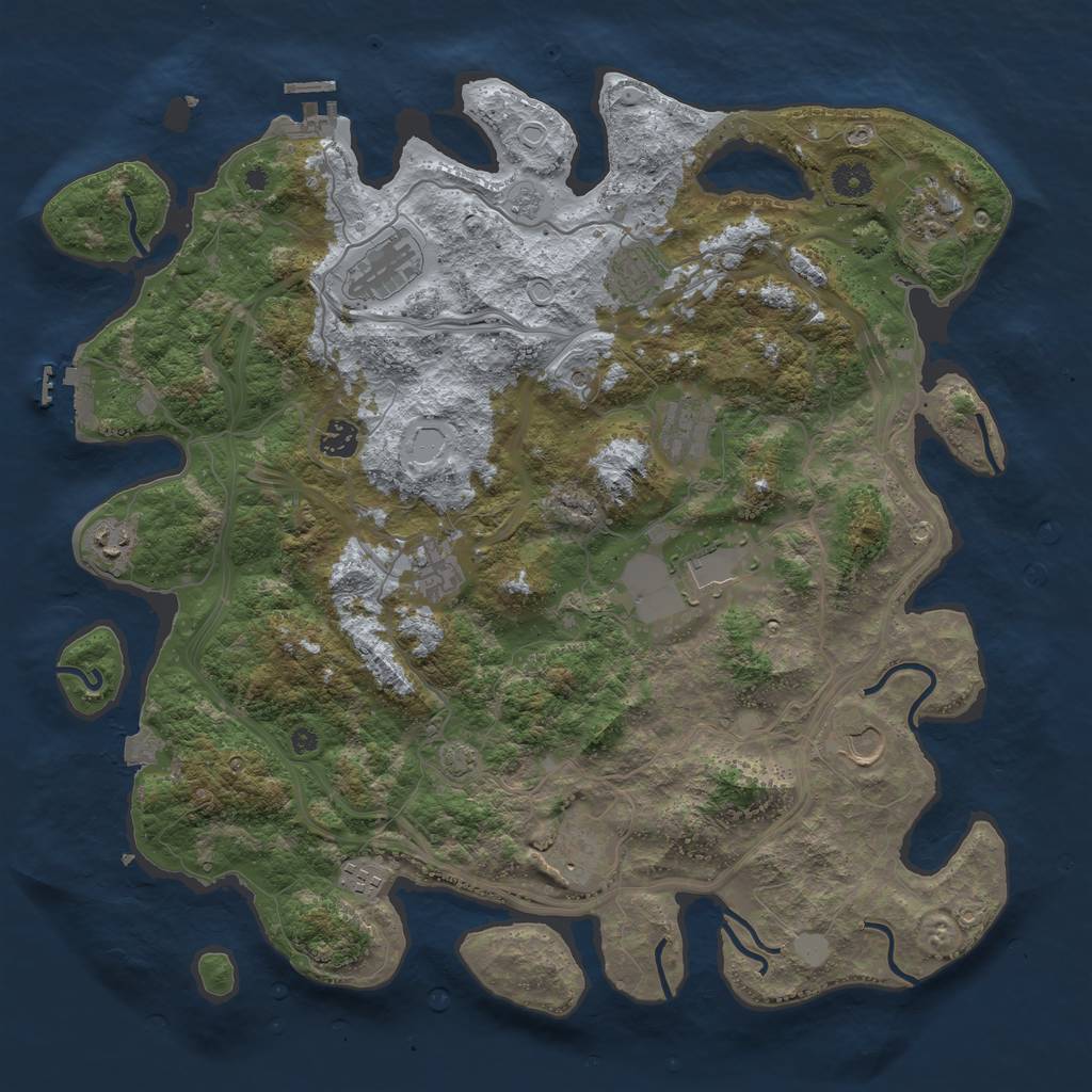 Rust Map: Procedural Map, Size: 4250, Seed: 1909766023, 19 Monuments