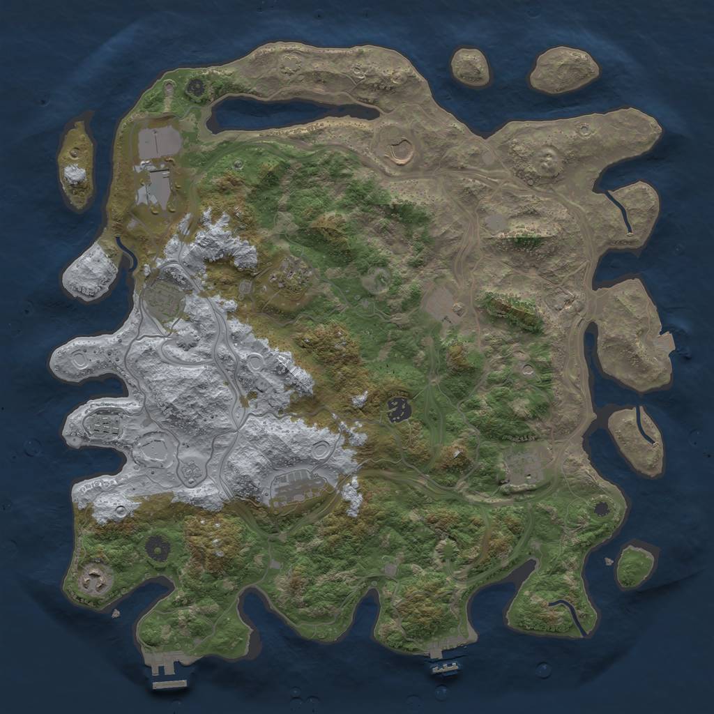 Rust Map: Procedural Map, Size: 4250, Seed: 902525976, 18 Monuments