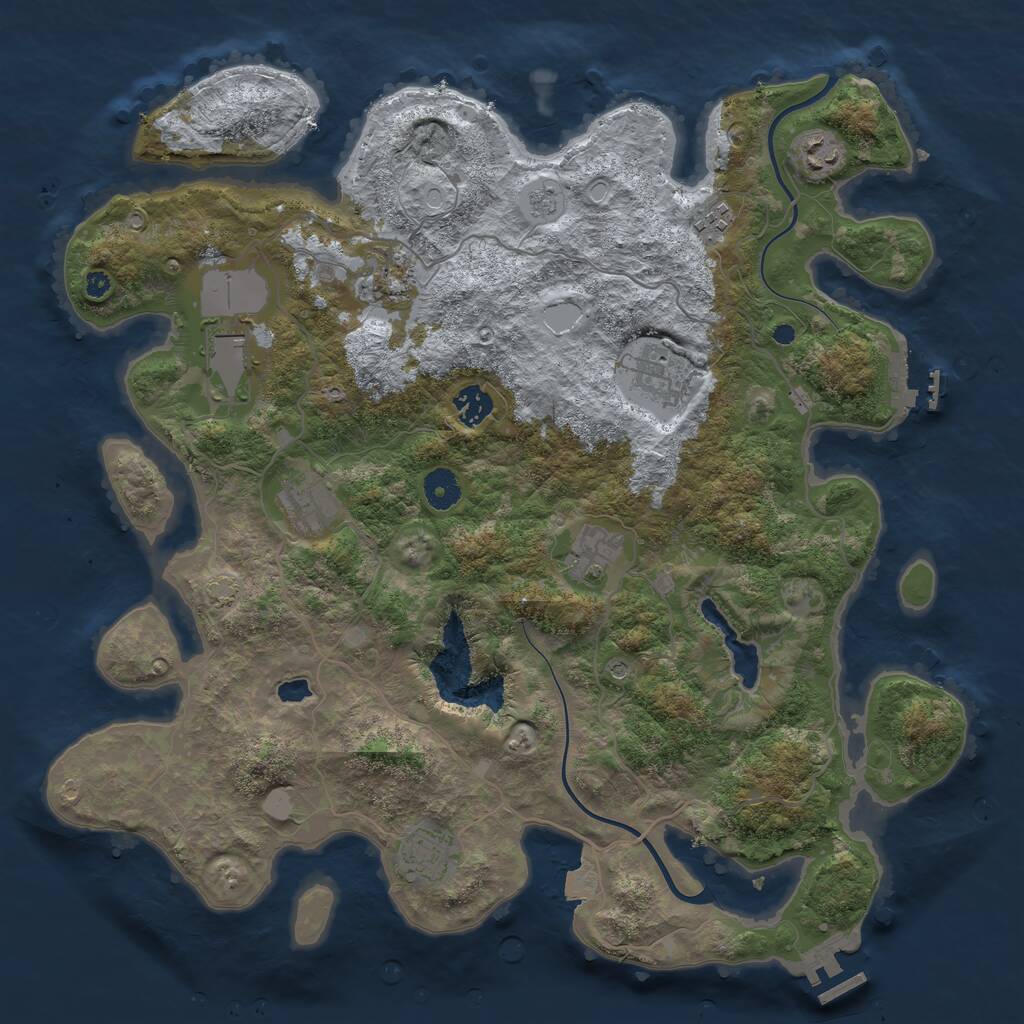 Rust Map: Procedural Map, Size: 4000, Seed: 2114610391, 15 Monuments