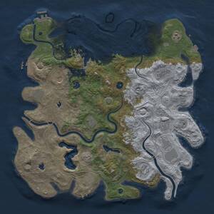 Thumbnail Rust Map: Procedural Map, Size: 4500, Seed: 770667028, 17 Monuments